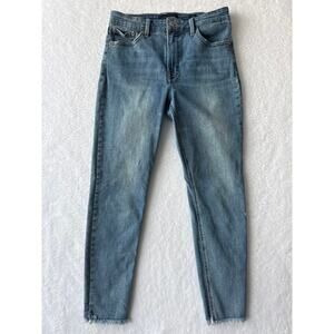Lucky Brand Womens Ankle Jeans Size 6/28 Light Wash Raw Hem Stretch Denim